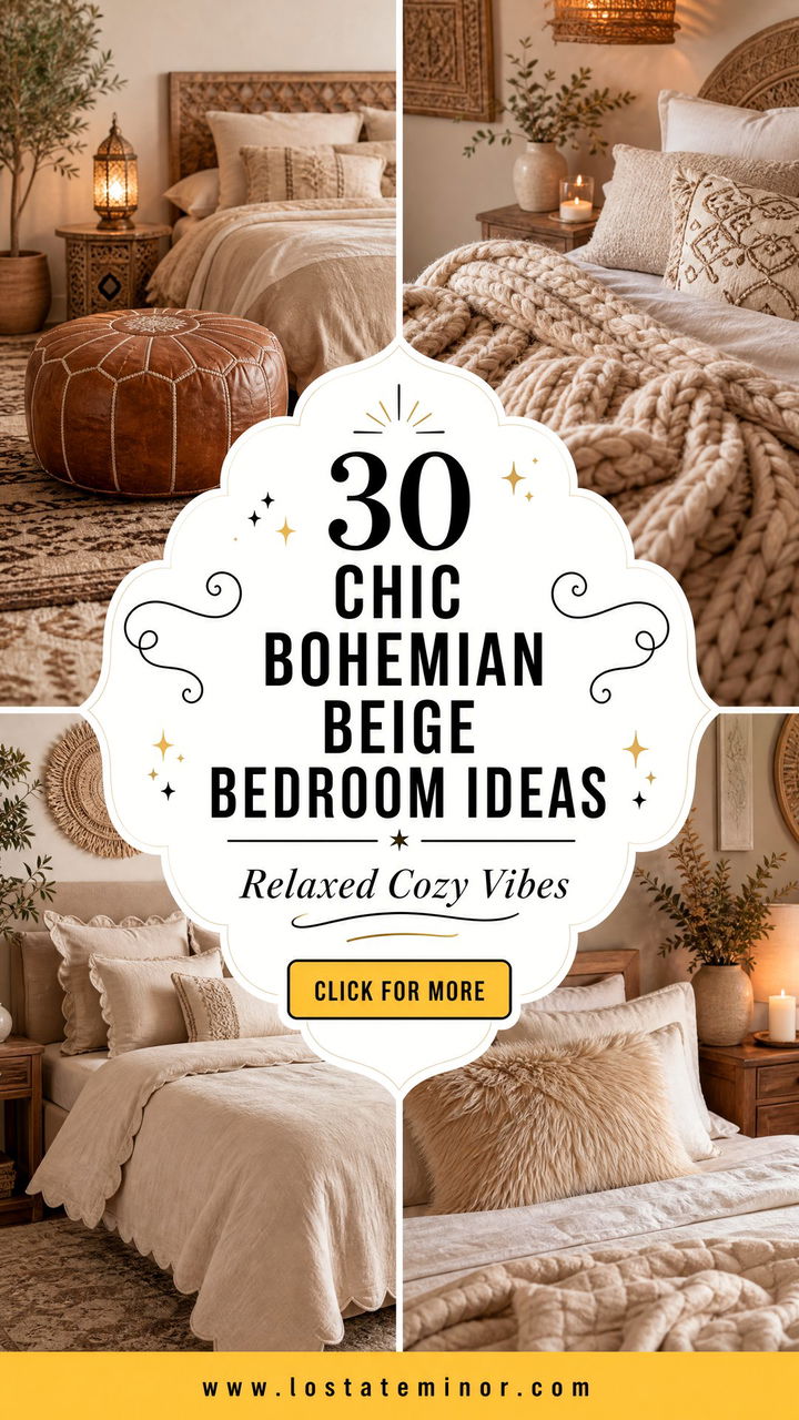 30 Chic Bohemian Beige Bedroom Ideas for a Relaxed Cozy Vibe - 30 Chic Bohemian Beige Bedroom Ideas for a Relaxed Cozy Vibe