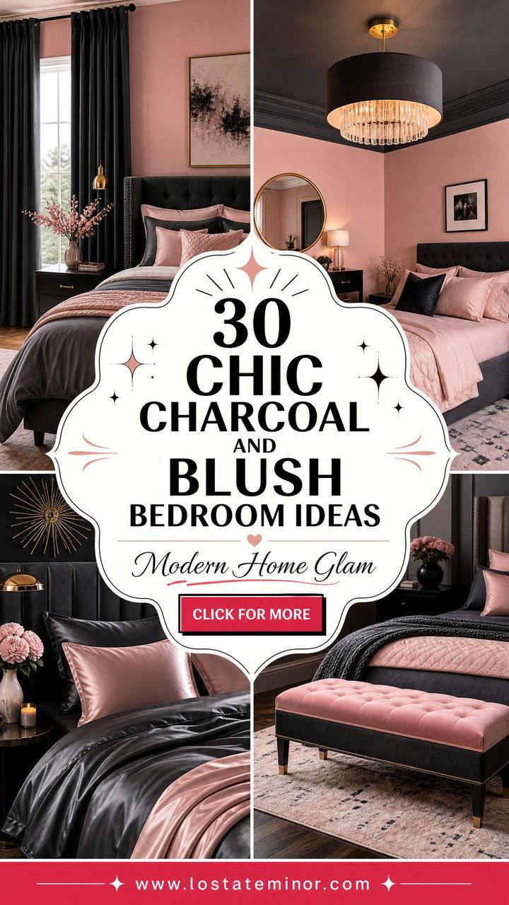 30 Chic Charcoal and Blush Bedroom Ideas for Modern Homes - 30 Chic Charcoal and Blush Bedroom Ideas for Modern Homes