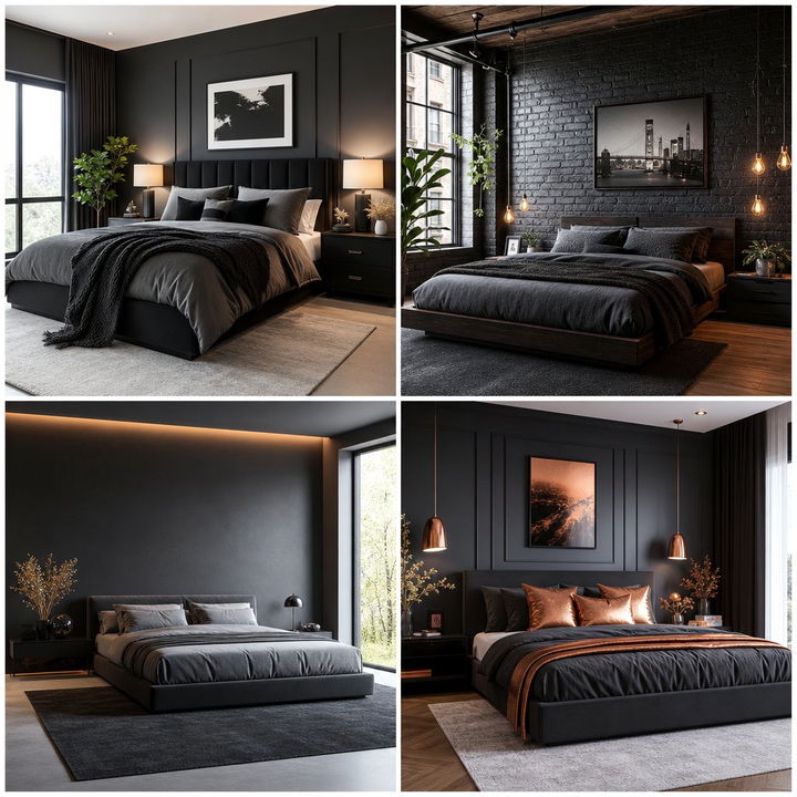 30 Chic Dark Charcoal Bedroom Ideas for a Refined Style