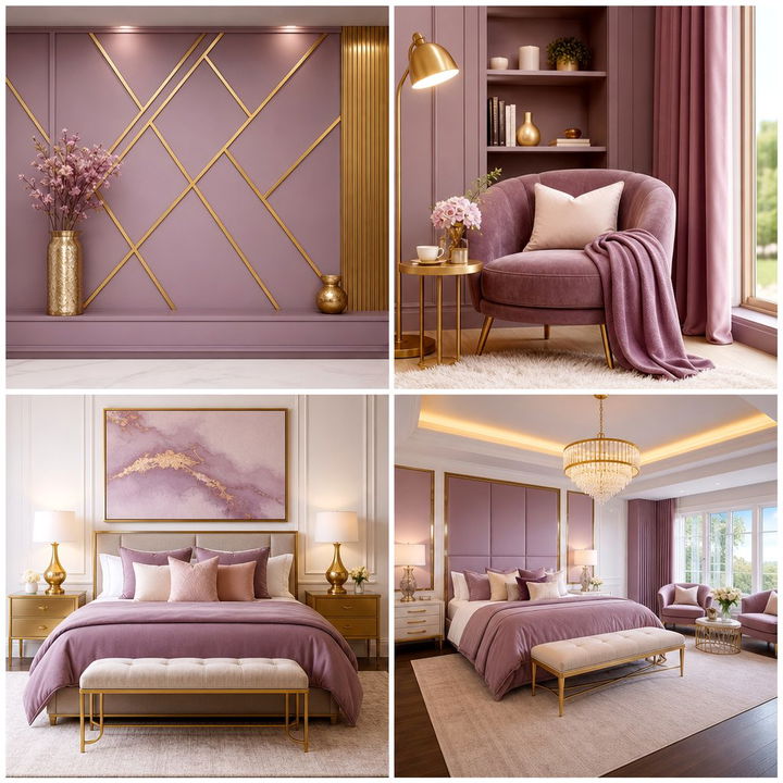 30 Chic Mauve and Gold Bedroom Ideas for a Glamorous Look
