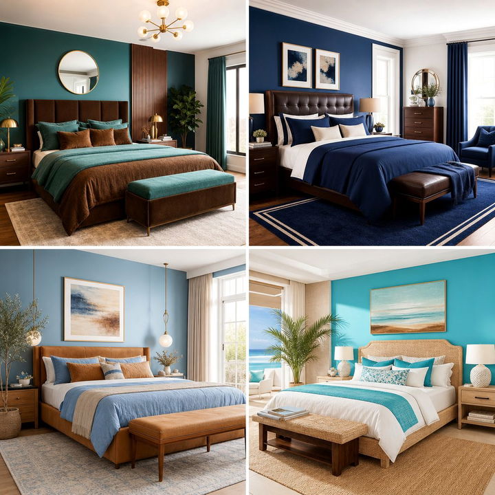 30 Classic Blue and Brown Bedroom Color Combo Inspiration