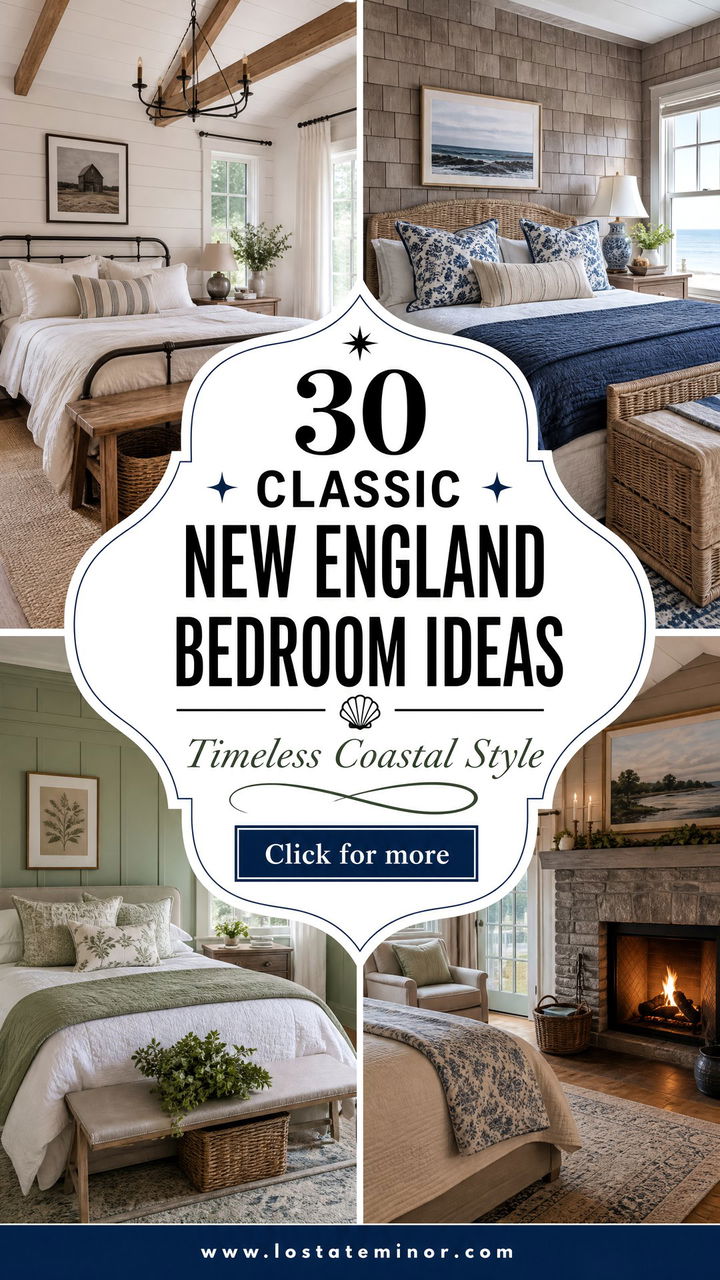 30 Classic New England Bedroom Ideas for Coastal Style - 30 Classic New England Bedroom Ideas for Coastal Style