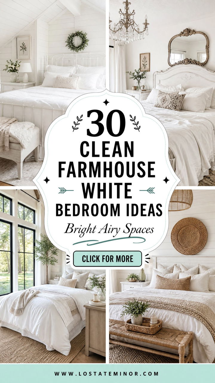 30 Clean Farmhouse White Bedroom Ideas for a Bright Space - 30 Clean Farmhouse White Bedroom Ideas for a Bright Space