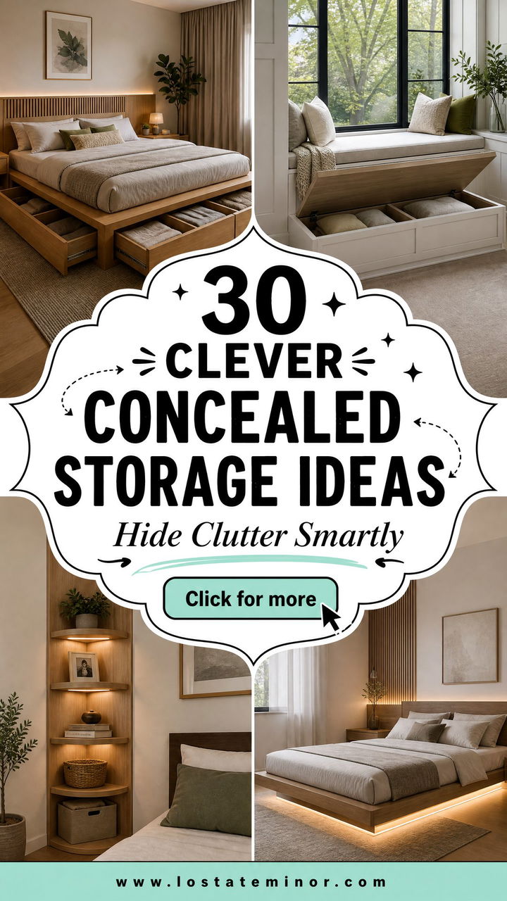 30 Clever Bedroom Concealed Storage Ideas to Hide Clutter - 30 Clever Bedroom Concealed Storage Ideas to Hide Clutter