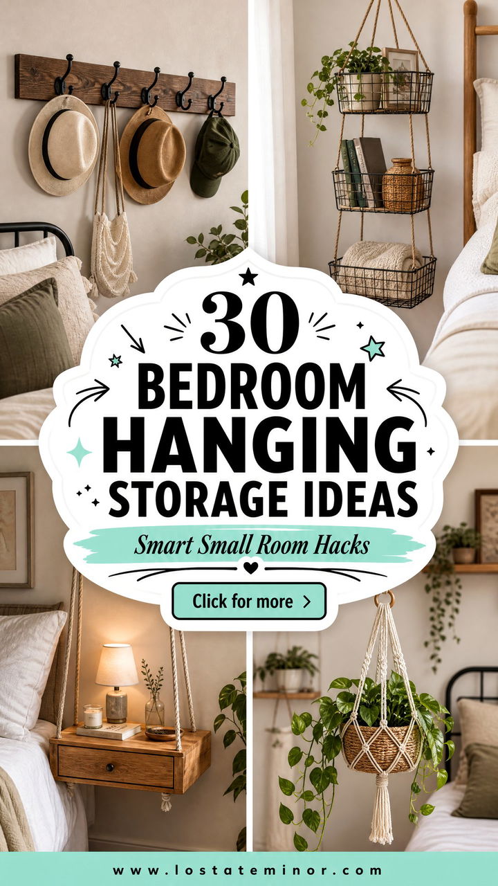 30 Clever Bedroom Hanging Storage Ideas for Small Rooms - 30 Clever Bedroom Hanging Storage Ideas for Small Rooms