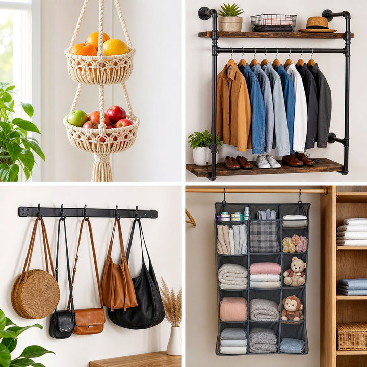 30 Clever Bedroom Hanging Storage Ideas for Small Rooms