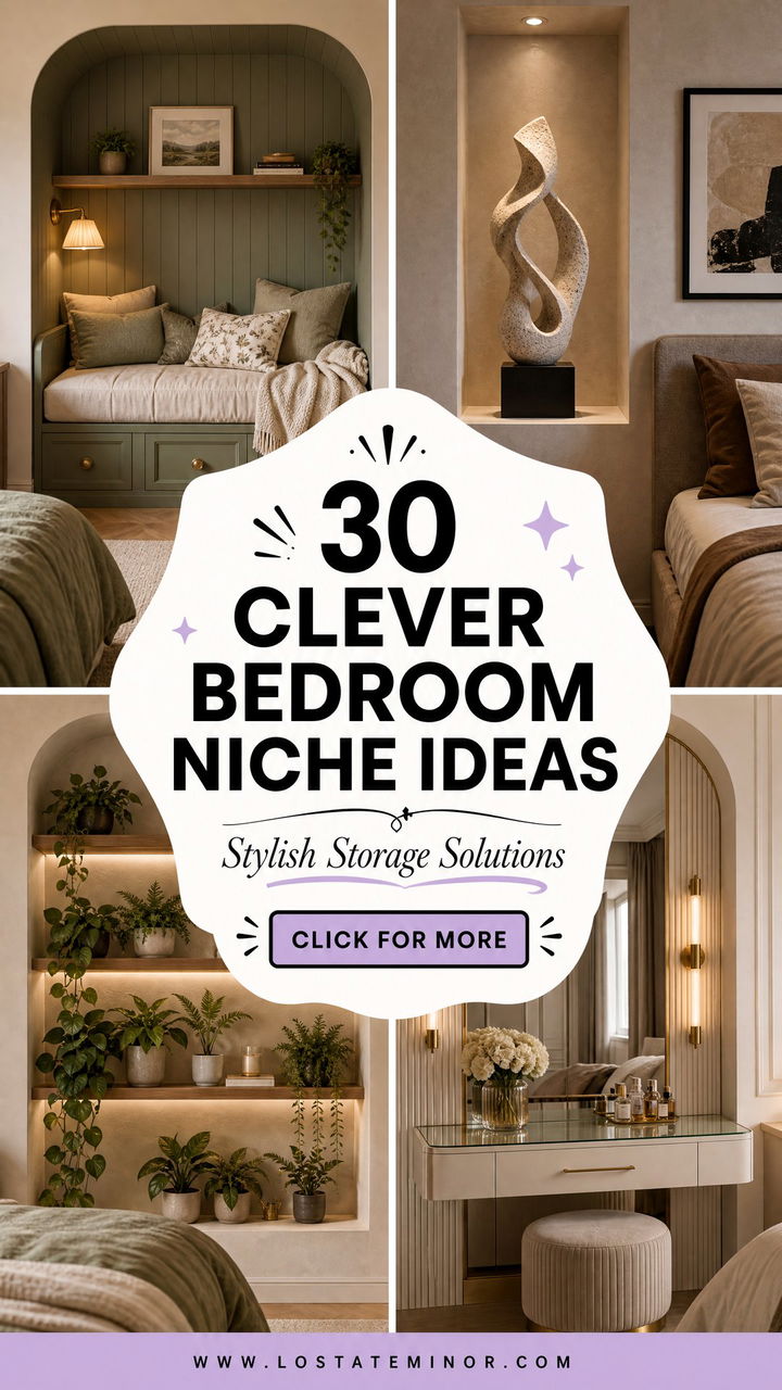 30 Clever Bedroom Niche Ideas for Stylish Storage Solutions - 30 Clever Bedroom Niche Ideas for Stylish Storage Solutions