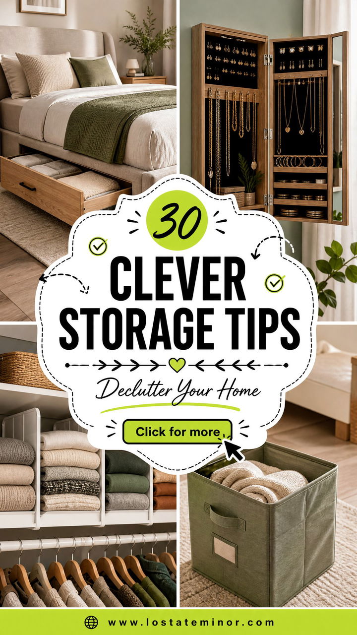 30 Clever Bedroom Storage Tips to Help Declutter Your Home - 30 Clever Bedroom Storage Tips to Help Declutter Your Home