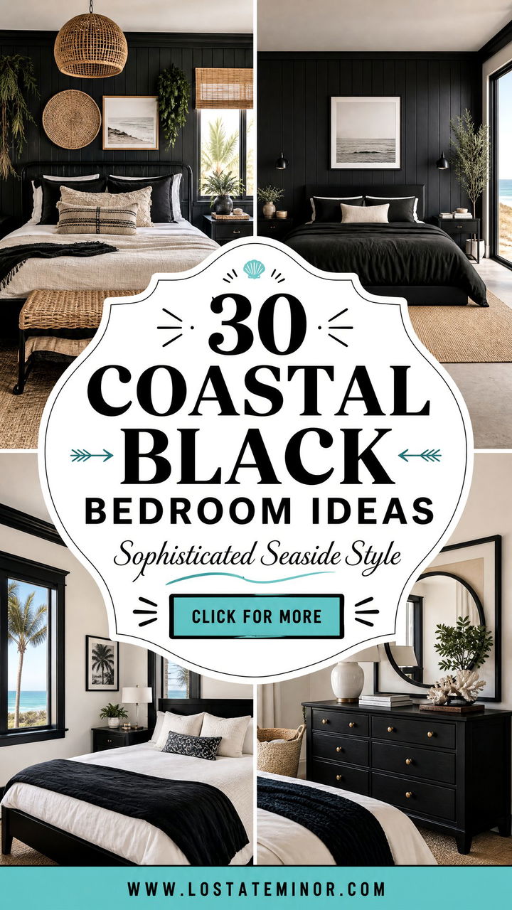30 Coastal Black Bedroom Ideas for a Sophisticated Look - 30 Coastal Black Bedroom Ideas for a Sophisticated Look