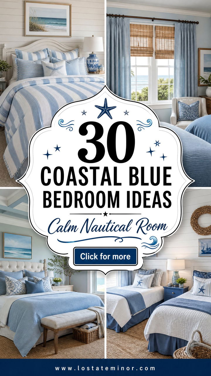 30 Coastal Blue Bedroom Ideas for a Calm Nautical Room - 30 Coastal Blue Bedroom Ideas for a Calm Nautical Room