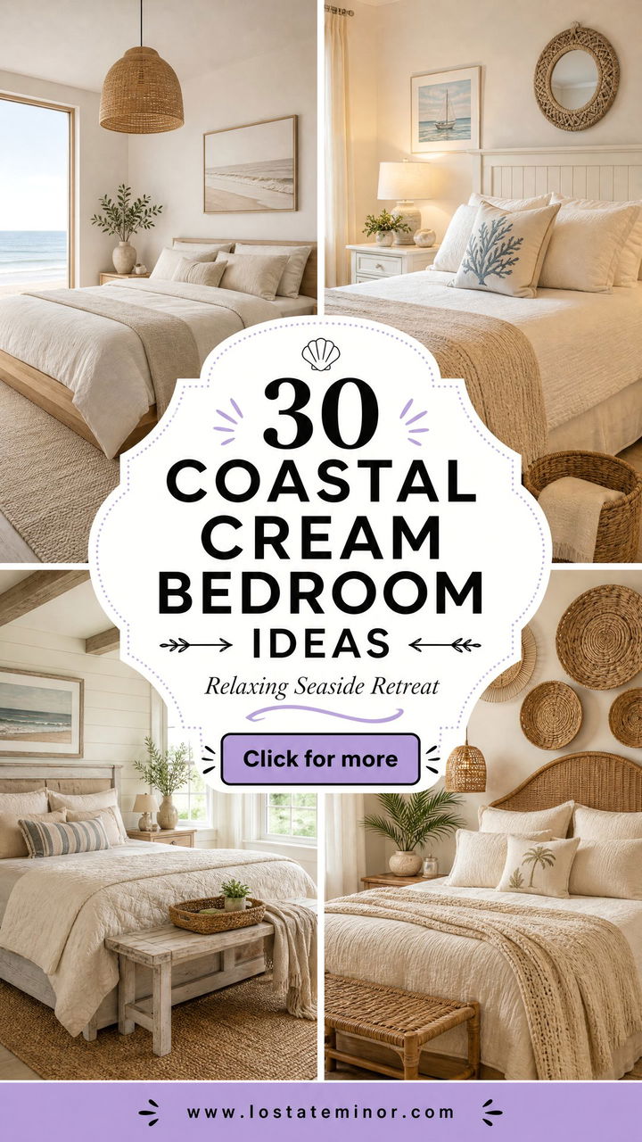 30 Coastal Cream Bedroom Ideas for a Relaxing Seaside Retreat - 30 Coastal Cream Bedroom Ideas for a Relaxing Seaside Retreat