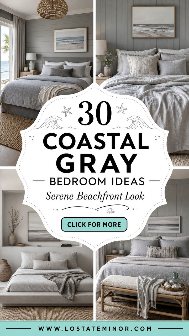 30 Coastal Gray Bedroom Ideas for a Serene Beachfront Look - 30 Coastal Gray Bedroom Ideas for a Serene Beachfront Look