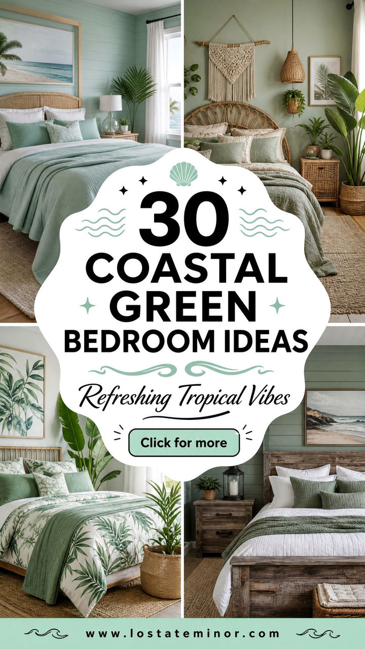 30 Coastal Green Bedroom Ideas for Refreshing Tropical Vibes - 30 Coastal Green Bedroom Ideas for Refreshing Tropical Vibes