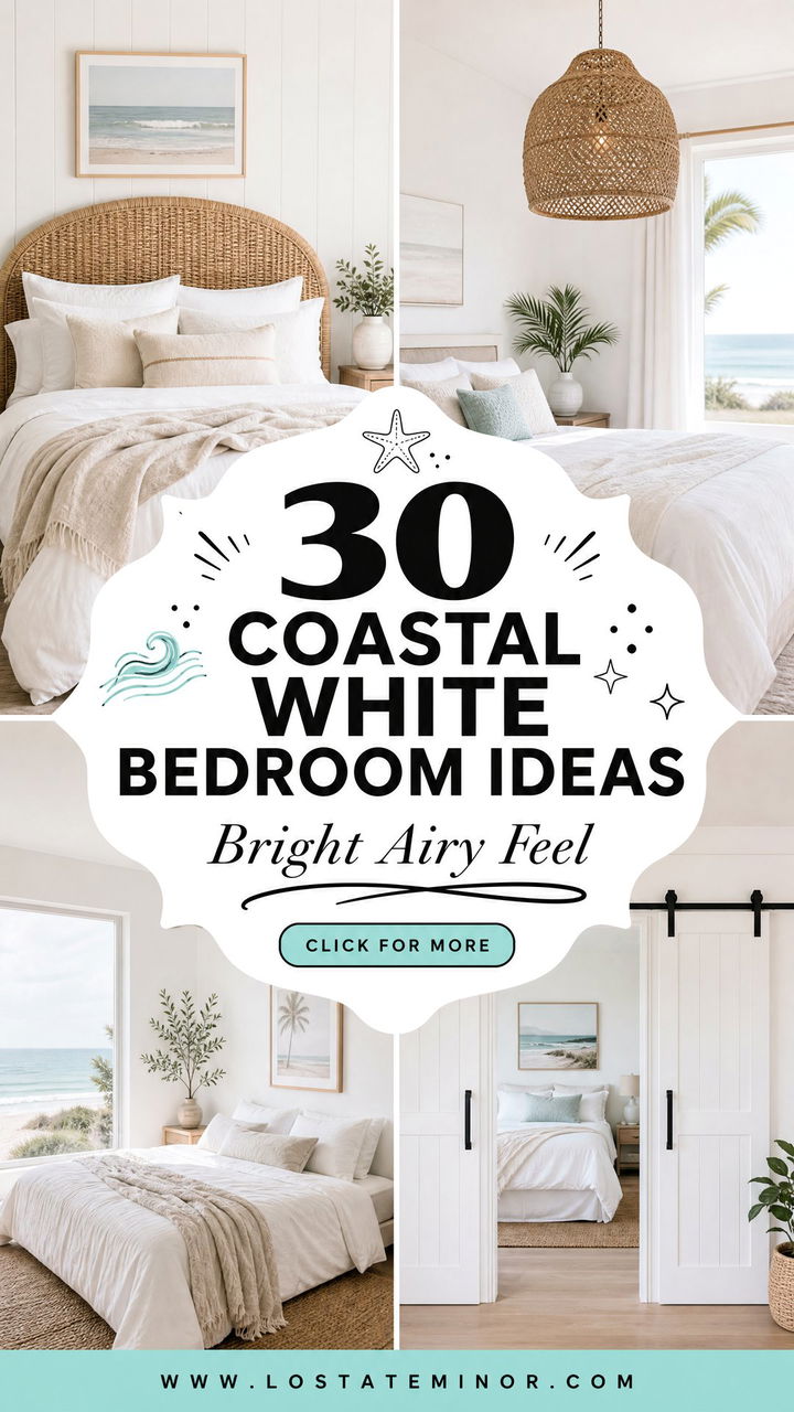 30 Coastal White Bedroom Ideas for a Bright and Airy Feel - 30 Coastal White Bedroom Ideas for a Bright and Airy Feel