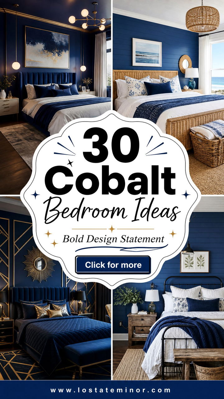 30 Cobalt Bedroom Ideas to Make a Bold Design Statement - 30 Cobalt Bedroom Ideas to Make a Bold Design Statement