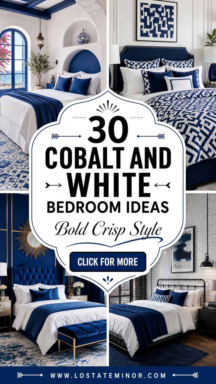 30 Cobalt and White Bedroom Ideas for a Bold and Crisp Style - 30 Cobalt and White Bedroom Ideas for a Bold and Crisp Style