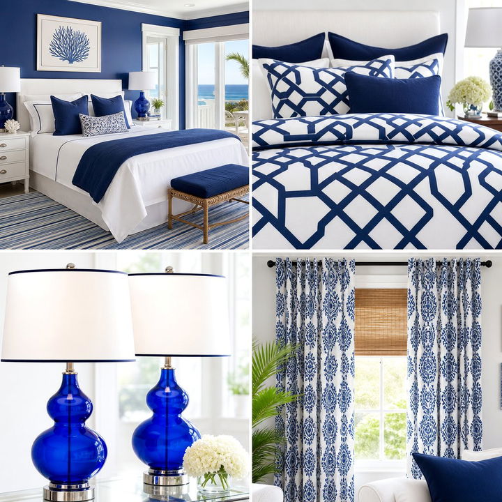 30 Cobalt and White Bedroom Ideas for a Bold and Crisp Style