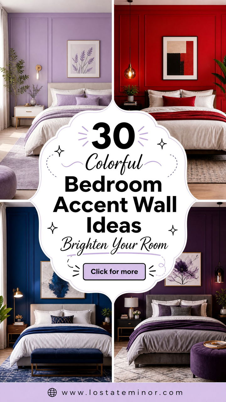 30 Colorful Bedroom Accent Wall Ideas to Brighten Your Room - 30 Colorful Bedroom Accent Wall Ideas to Brighten Your Room