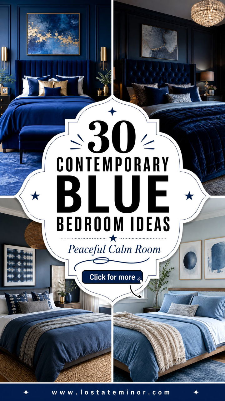30 Contemporary Blue Bedroom Ideas for a Peaceful Room - 30 Contemporary Blue Bedroom Ideas for a Peaceful Room