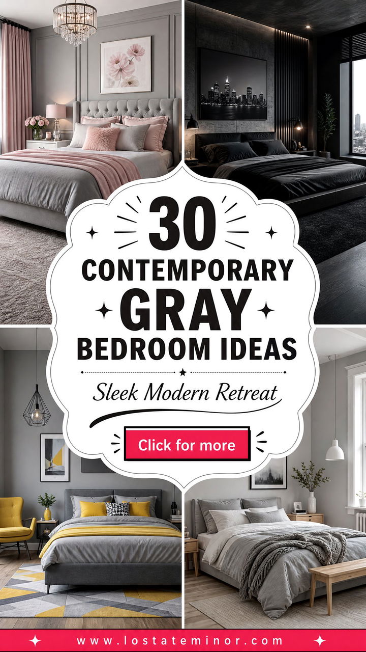 30 Contemporary Gray Bedroom Ideas for a Sleek Retreat - 30 Contemporary Gray Bedroom Ideas for a Sleek Retreat