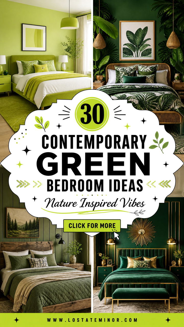 30 Contemporary Green Bedroom Ideas Inspired by Nature - 30 Contemporary Green Bedroom Ideas Inspired by Nature