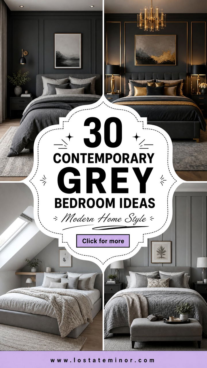 30 Contemporary Grey Bedroom Ideas for Modern Homes - 30 Contemporary Grey Bedroom Ideas for Modern Homes