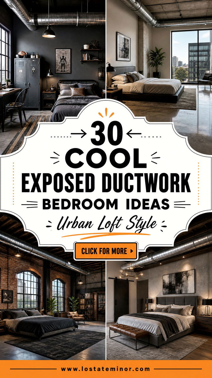 30 Cool Exposed Ductwork Bedroom Ideas for Urban Lofts - 30 Cool Exposed Ductwork Bedroom Ideas for Urban Lofts