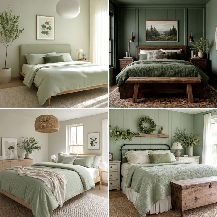 30 Cool Green Bedroom Ideas for a Natural and Fresh Update