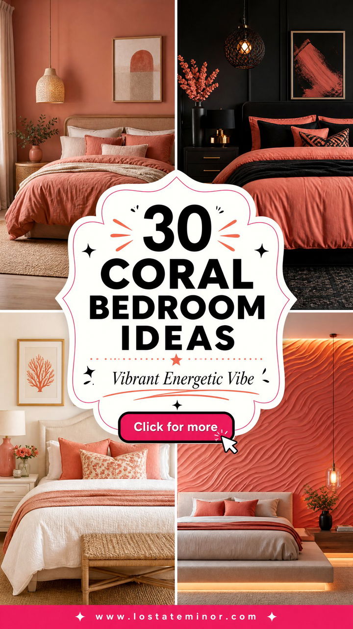 30 Coral Bedroom Ideas for a Vibrant and Energetic Vibe - 30 Coral Bedroom Ideas for a Vibrant and Energetic Vibe