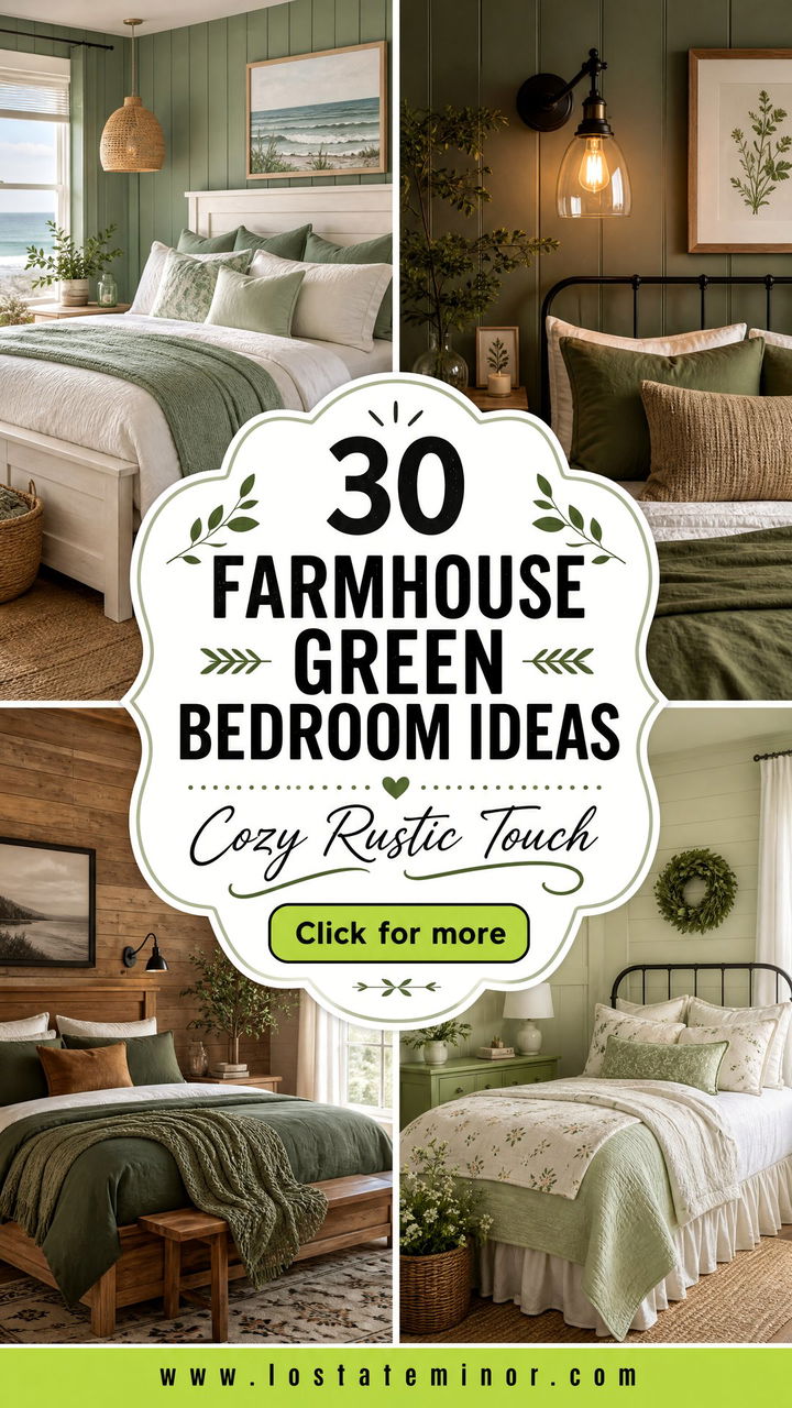 30 Cozy Farmhouse Green Bedroom Ideas for a Rustic Touch - 30 Cozy Farmhouse Green Bedroom Ideas for a Rustic Touch