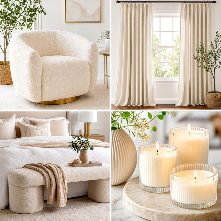 30 Cream Bedroom Accessories Ideas for Soft Finishing
