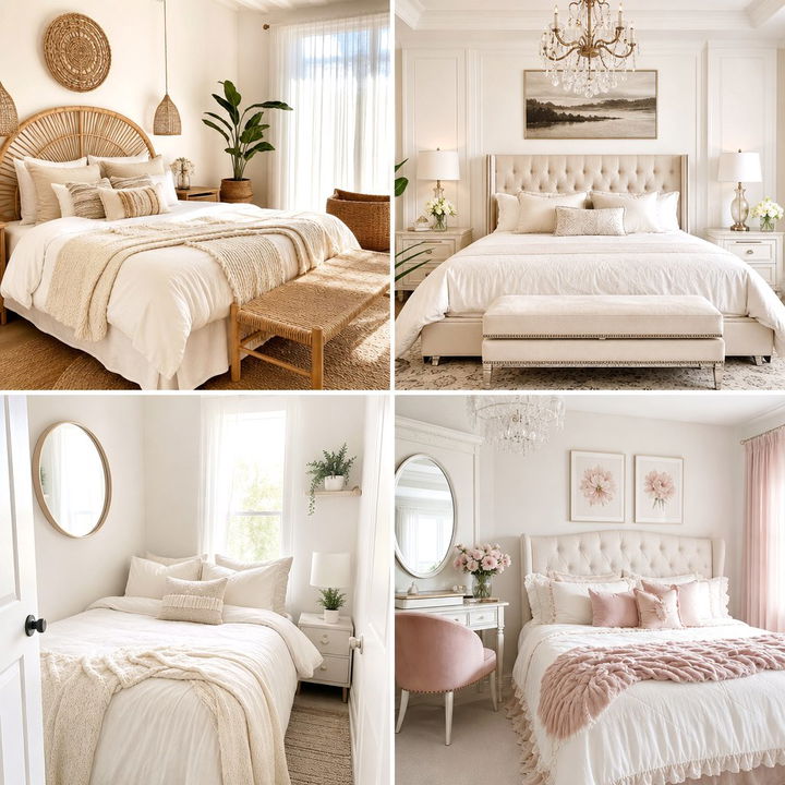 30 Cream and White Bedroom Ideas for a Soothing Space