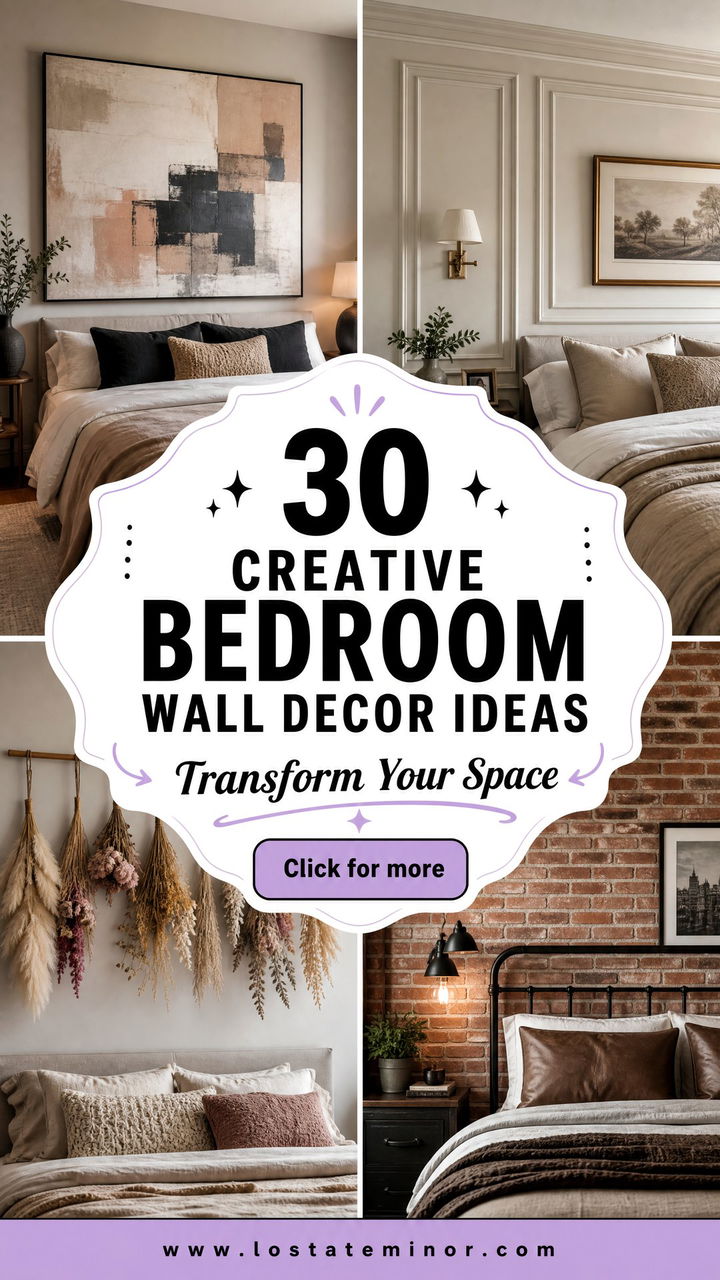 30 Creative Bedroom Wall Decor Ideas to Transform Your Space - 30 Creative Bedroom Wall Decor Ideas to Transform Your Space