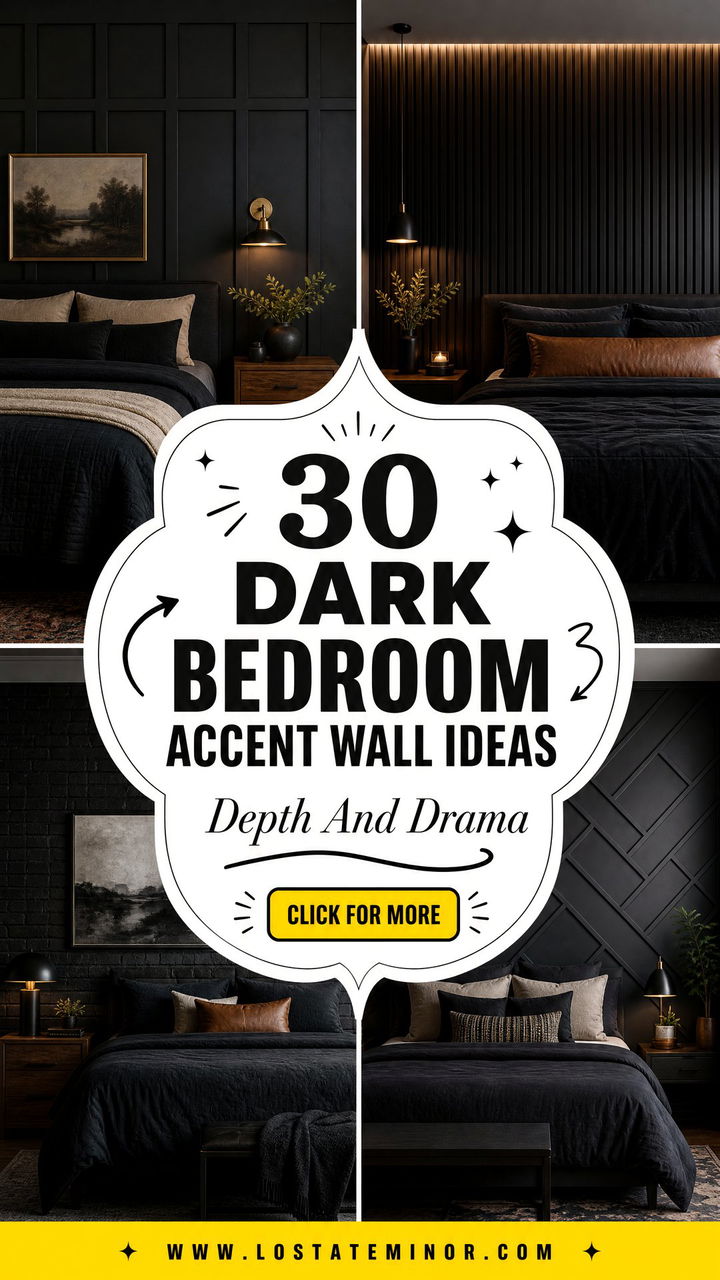 30 Dark Bedroom Accent Wall Ideas to Add Depth and Drama - 30 Dark Bedroom Accent Wall Ideas to Add Depth and Drama