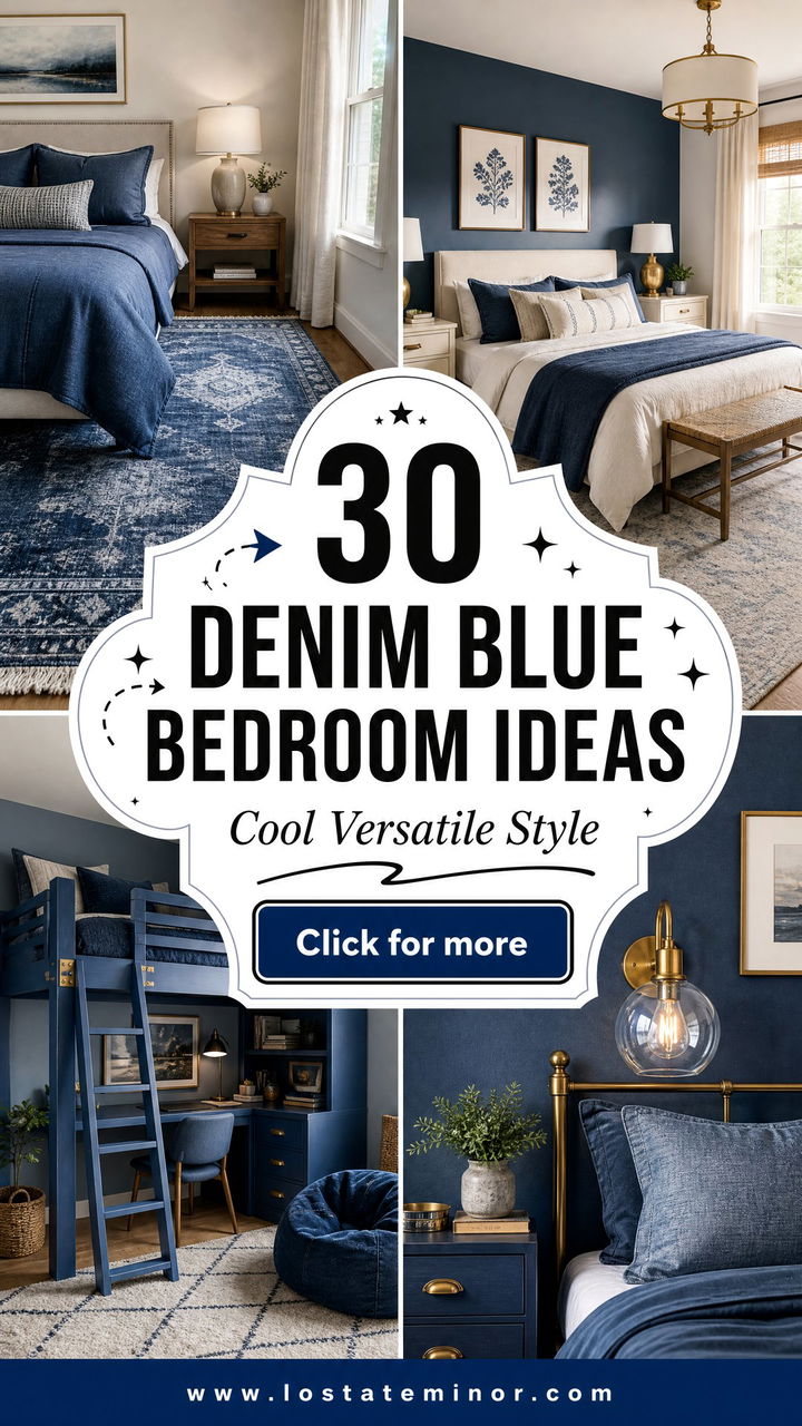 30 Denim Blue Bedroom Ideas for a Cool and Versatile Space - 30 Denim Blue Bedroom Ideas for a Cool and Versatile Space