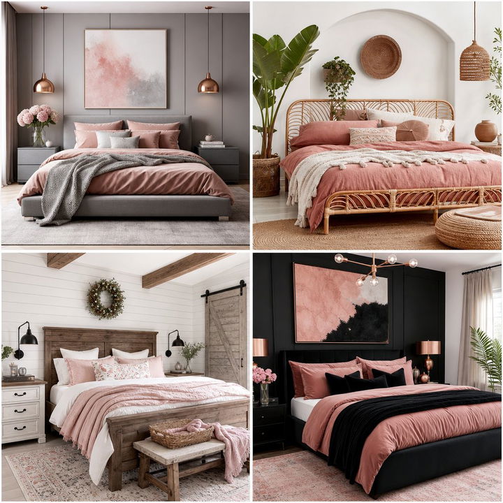 30 Dusty Rose Accent Wall Bedroom Ideas for a Romantic Feel