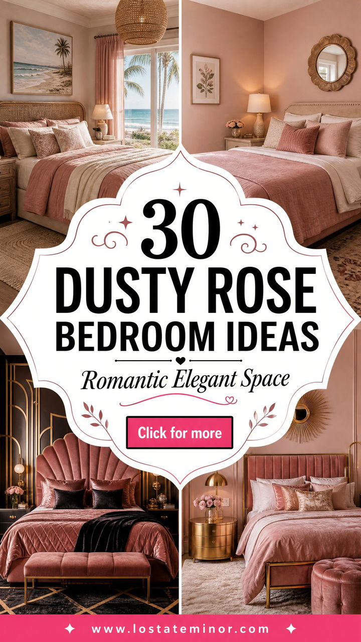 30 Dusty Rose Bedroom Ideas for a Romantic and Elegant Space - 30 Dusty Rose Bedroom Ideas for a Romantic and Elegant Space