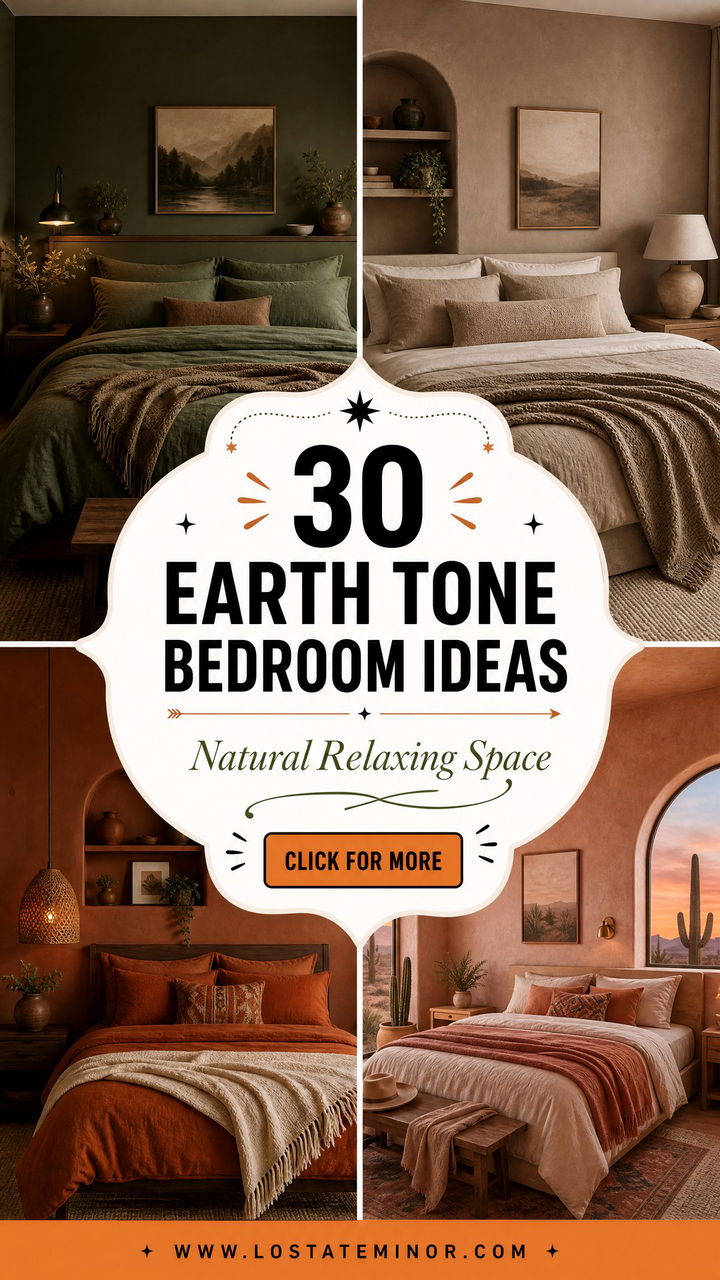 30 Earth Tone Bedroom Ideas for a Natural and Relaxing Space - 30 Earth Tone Bedroom Ideas for a Natural and Relaxing Space