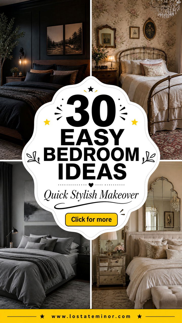 30 Easy Bedroom Ideas for a Quick and Stylish Room Makeover - 30 Easy Bedroom Ideas for a Quick and Stylish Room Makeover