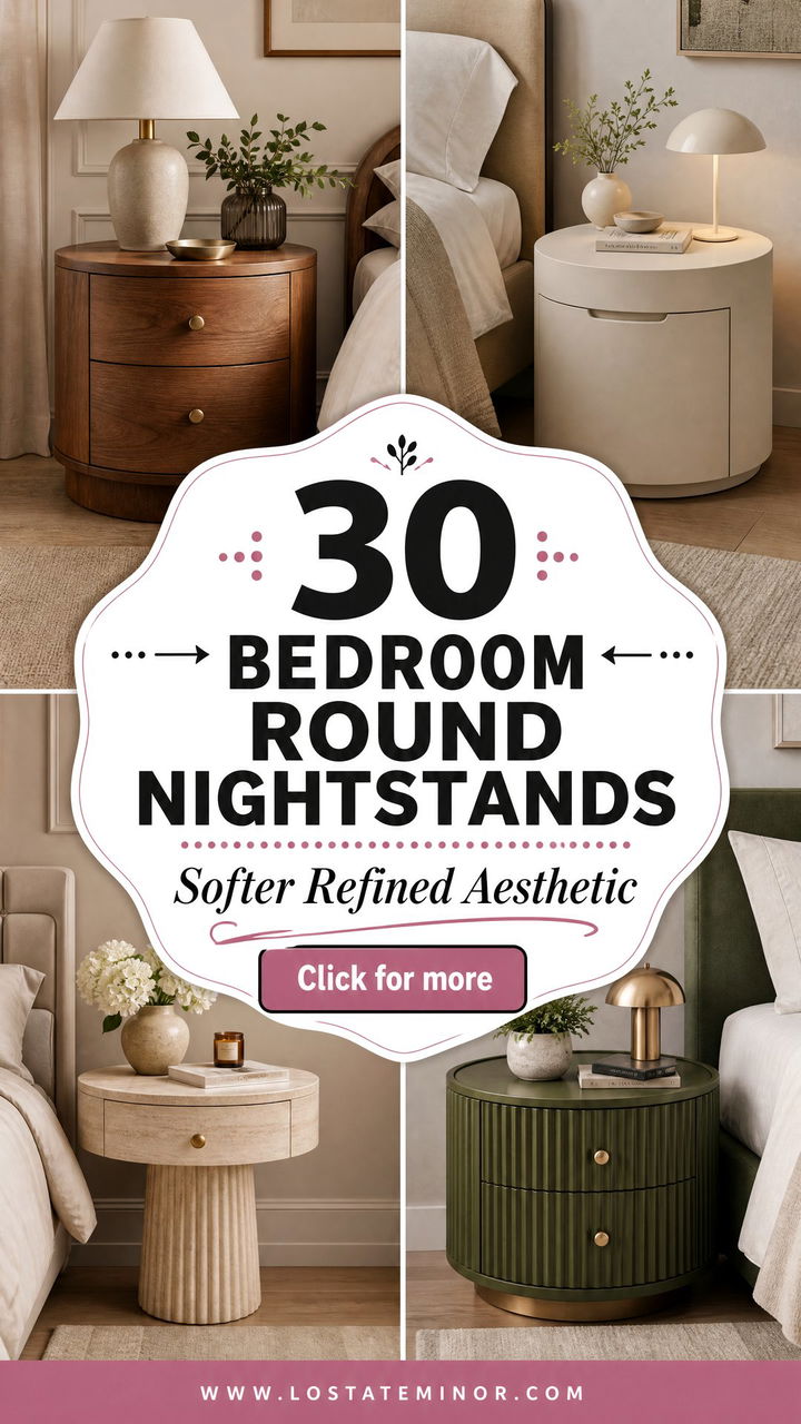 30 Elegant Bedroom Round Nightstands for a Softer Aesthetic - 30 Elegant Bedroom Round Nightstands for a Softer Aesthetic