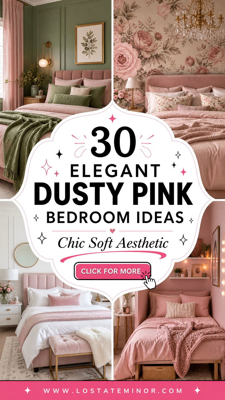 30 Elegant Dusty Pink Bedroom Ideas for a Chic Aesthetic - 30 Elegant Dusty Pink Bedroom Ideas for a Chic Aesthetic