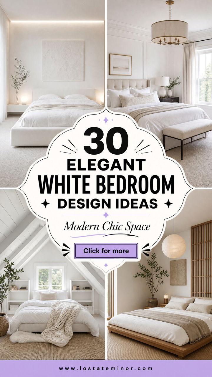 30 Elegant White Bedroom Design Ideas for a Modern Space - 30 Elegant White Bedroom Design Ideas for a Modern Space