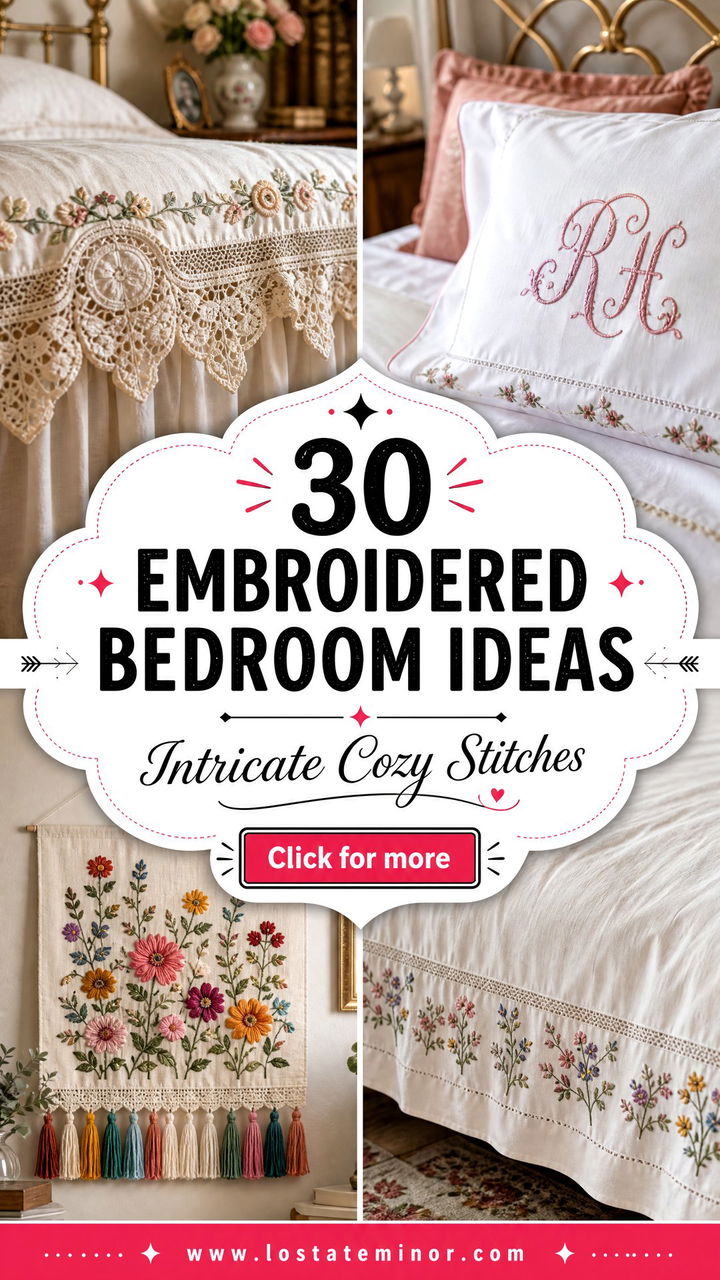 30 Embroidered Bedroom Ideas for Intricate and Cozy Style - 30 Embroidered Bedroom Ideas for Intricate and Cozy Style