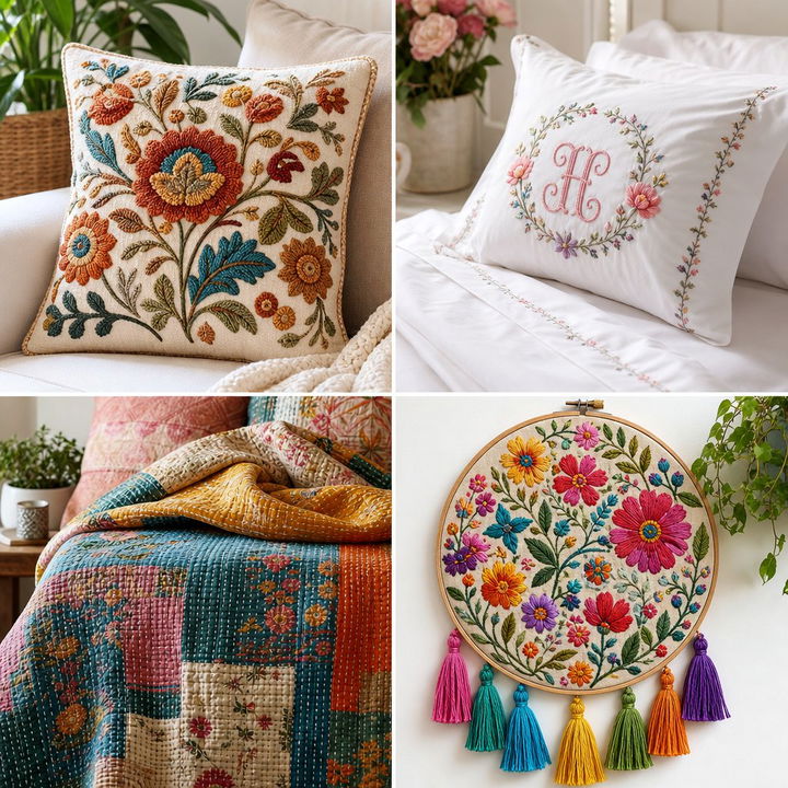 30 Embroidered Bedroom Ideas for Intricate and Cozy Style