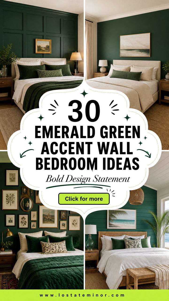 30 Emerald Green Accent Wall Bedroom Ideas for Bold Design - 30 Emerald Green Accent Wall Bedroom Ideas for Bold Design