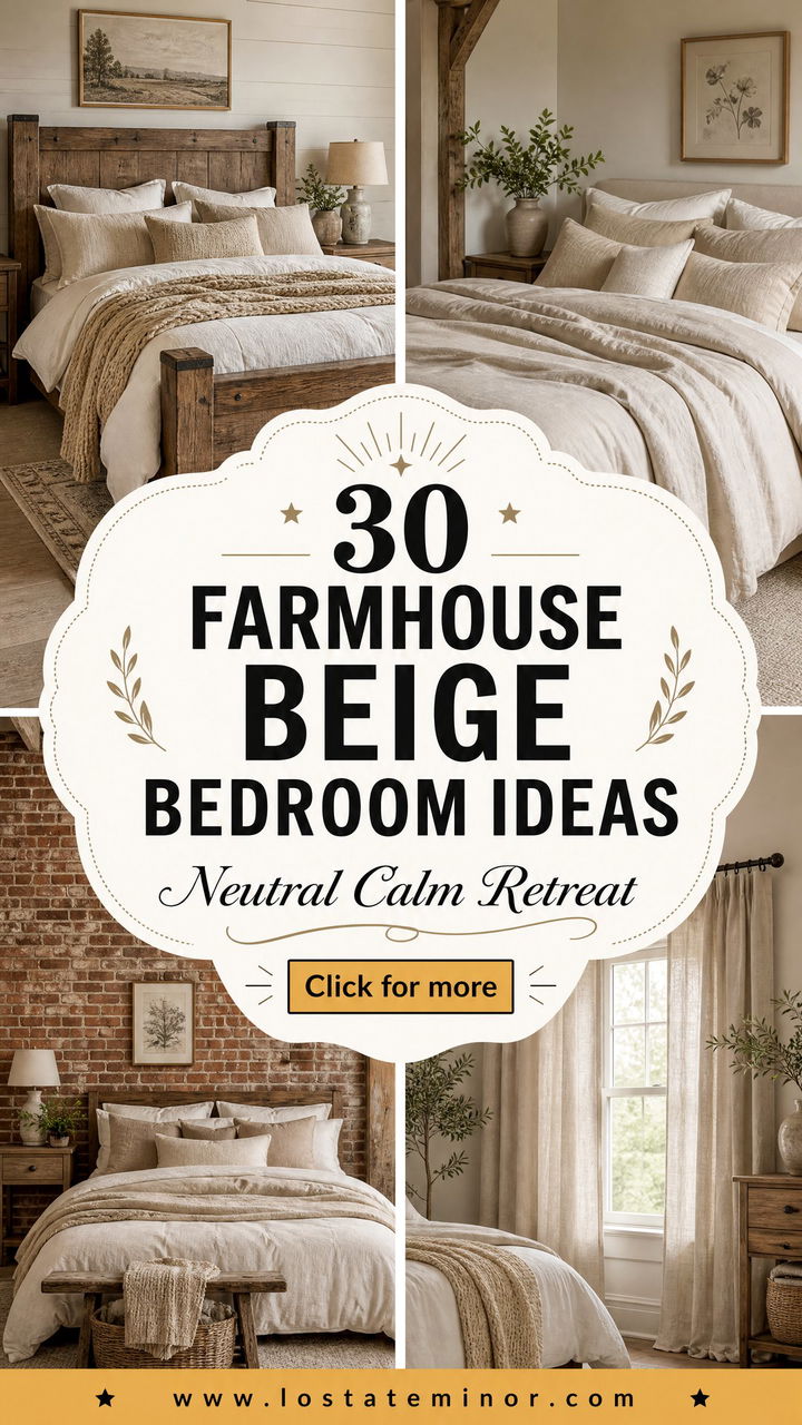 30 Farmhouse Beige Bedroom Ideas for a Neutral Retreat - 30 Farmhouse Beige Bedroom Ideas for a Neutral Retreat