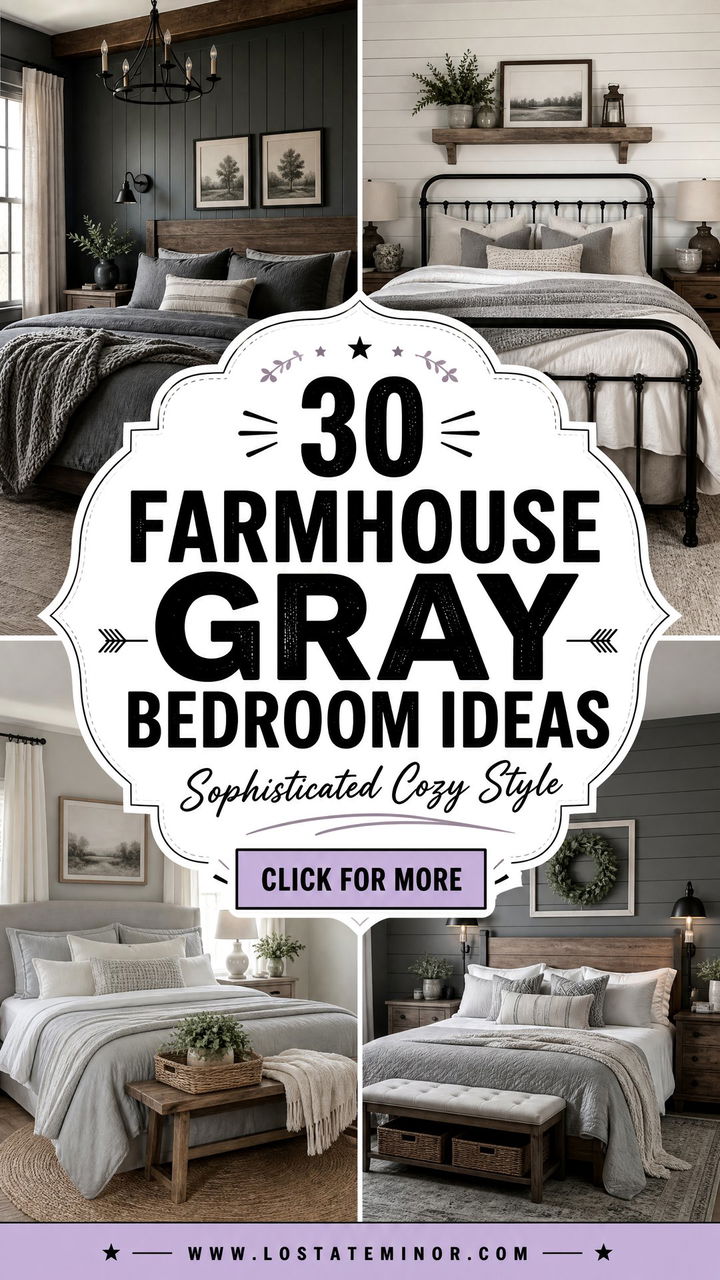 30 Farmhouse Gray Bedroom Ideas for a Sophisticated Look - 30 Farmhouse Gray Bedroom Ideas for a Sophisticated Look