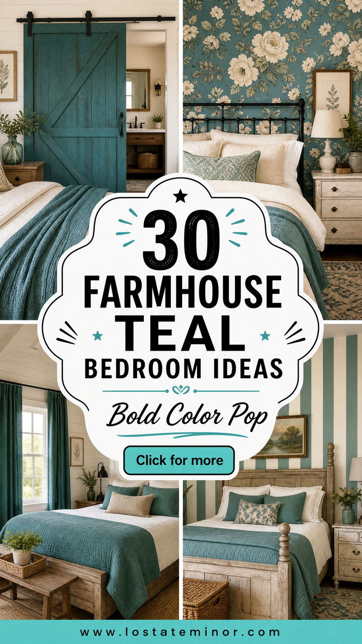 30 Farmhouse Teal Bedroom Ideas for a Pop of Color - 30 Farmhouse Teal Bedroom Ideas for a Pop of Color