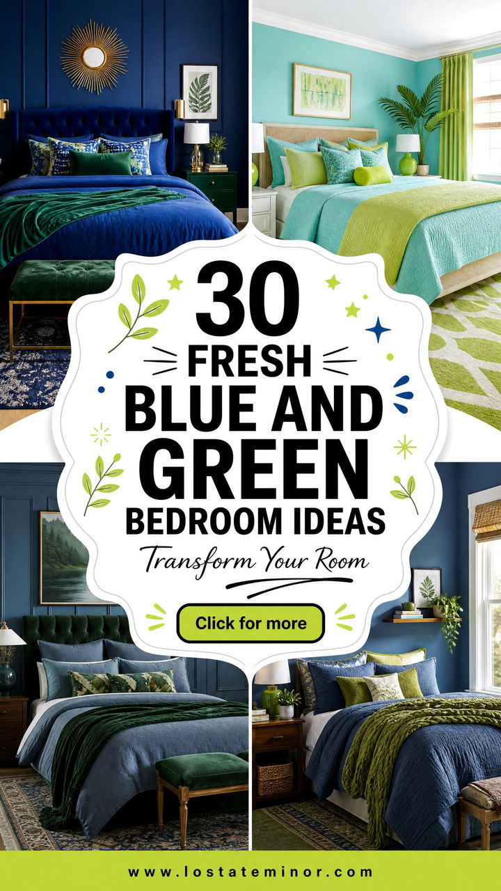 30 Fresh Blue and Green Bedroom Ideas to Transform Your Room - 30 Fresh Blue and Green Bedroom Ideas to Transform Your Room