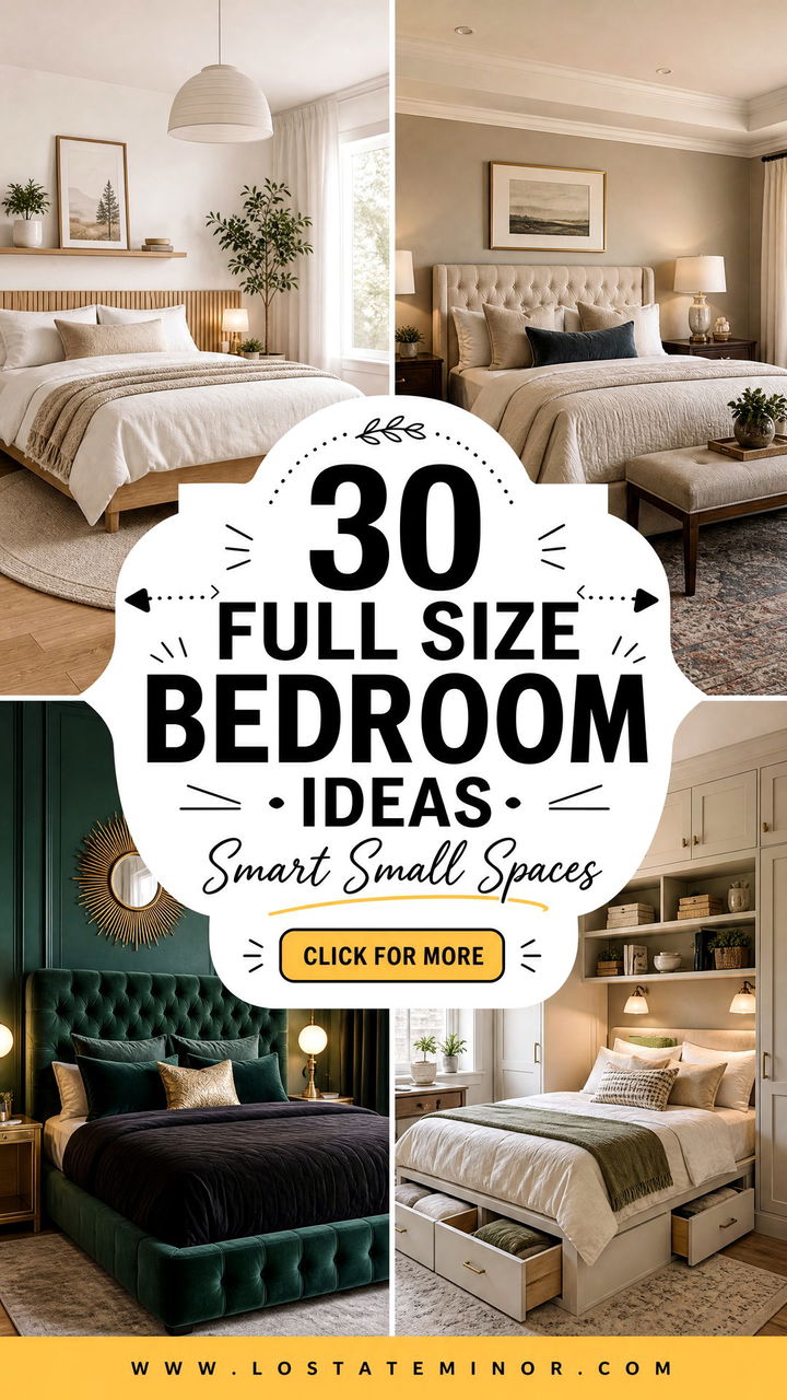 30 Full Size Bedroom Ideas for Small and Medium Spaces - 30 Full Size Bedroom Ideas for Small and Medium Spaces